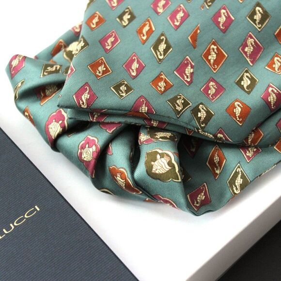 New Dusty Green Nautical Motive Men's Cravat Ascot Gift‎ Box A067 - Picture 7 of 10